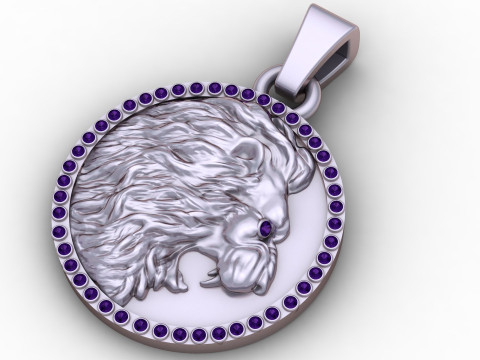 गोल्डन लायन हेड पेंडेंट 3डी प्रिंट करने योग्य मॉडल 3D प्रिंट मॉडल