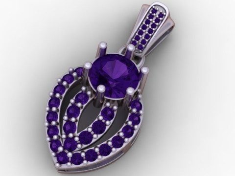 गोल्डन डायमंड लीफ पेंडेंट 3डी प्रिंट करने योग्य मॉडल 3D प्रिंट मॉडल