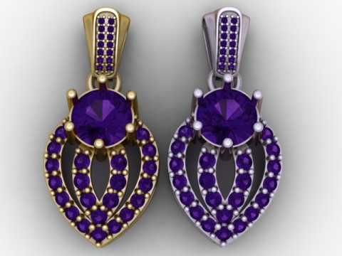 गोल्डन डायमंड लीफ पेंडेंट 3डी प्रिंट करने योग्य मॉडल 3D प्रिंट मॉडल