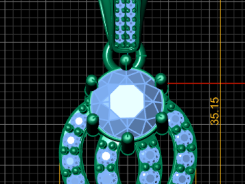 गोल्डन डायमंड लीफ पेंडेंट 3डी प्रिंट करने योग्य मॉडल 3D प्रिंट मॉडल