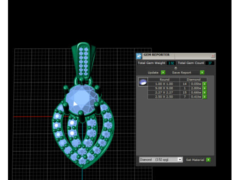 गोल्डन डायमंड लीफ पेंडेंट 3डी प्रिंट करने योग्य मॉडल 3D प्रिंट मॉडल