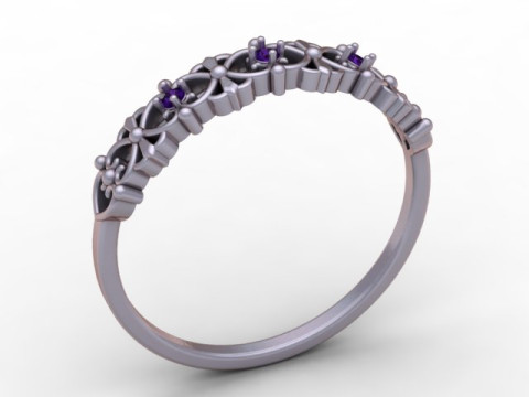 金皇冠图案戒指 3D 可打印模型 3D 打印模型