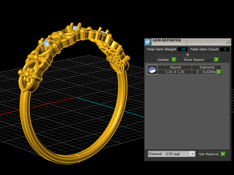 金皇冠图案戒指 3D 可打印模型 3D 打印模型
