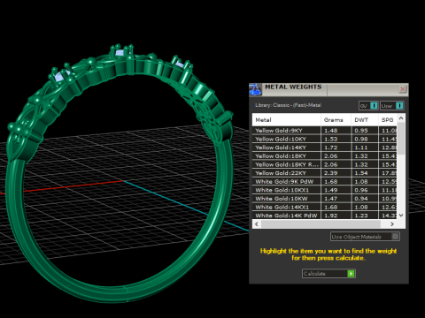 金皇冠图案戒指 3D 可打印模型 3D 打印模型