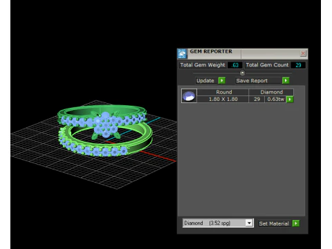 Diamond Wedding Ring Set 3D Printable Model 3D Print Model
