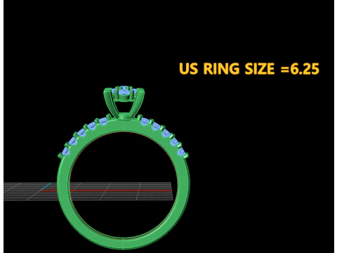 Diamond Wedding Ring Set 3D Printable Model 3D Print Model