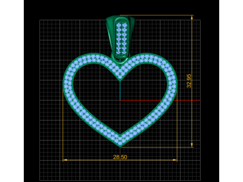 钻石心形吊坠 3D 打印模型 3D 打印模型