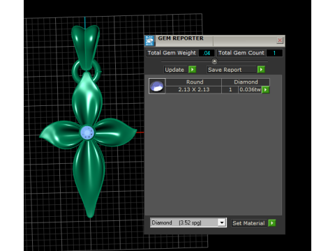 Model Cetak 3D Liontin Salib Emas Berbentuk Marquise Model Cetak 3D