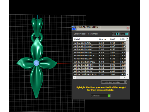 Model Cetak 3D Liontin Salib Emas Berbentuk Marquise Model Cetak 3D