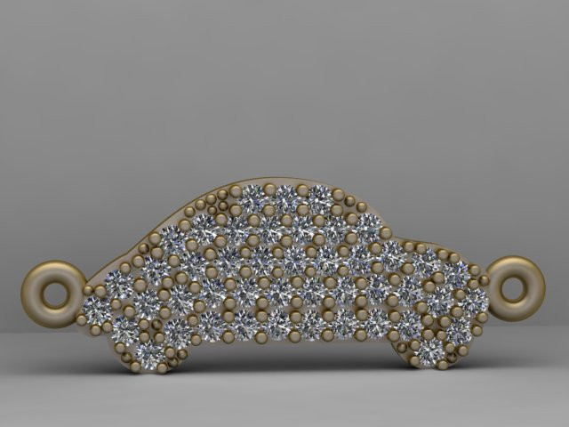 Kubieke zirkoon Pav auto charme 3D printbaar model 3D printmodel .c4d .max .obj .3ds .fbx .stl .blend 