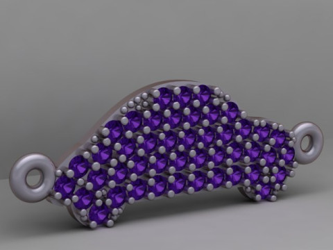 Kubieke zirkoon Pav auto charme 3D printbaar model 3D printmodel