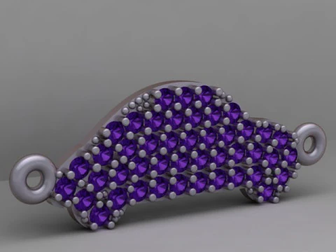 Cubic Zircon Pav Car Charm 3D Printable Model 3D Print Model