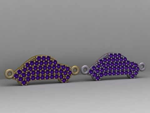 Kubieke zirkoon Pav auto charme 3D printbaar model 3D printmodel