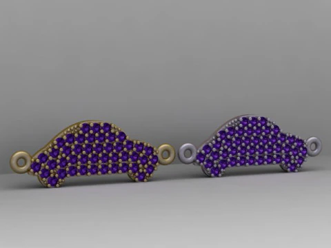Cubic Zircon Pav Car Charm 3D Printable Model 3D Print Model