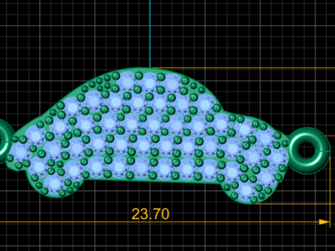 Kubieke zirkoon Pav auto charme 3D printbaar model 3D printmodel