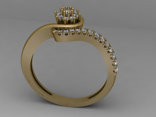 Diamantring 3D-druckbares Modell 3D Druckmodell .c4d .max .obj .3ds .fbx .stl .blend 