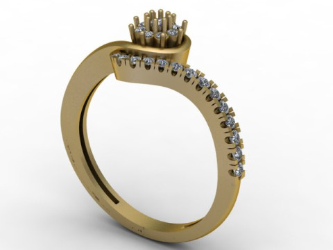 Diamantring 3D-druckbares Modell 3D Druckmodell