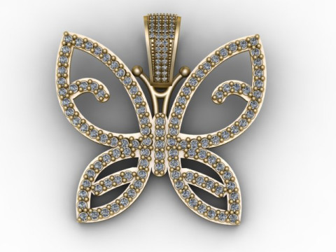 Lindo modelo imprimible en 3D con colgante de mariposa Modelo de impresión 3D