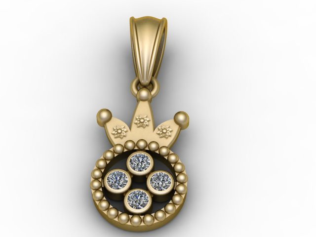 Zawieszka w kształcie korony Model do druku 3D Model do druku 3D .c4d .max .obj .3ds .fbx .stl .blend 