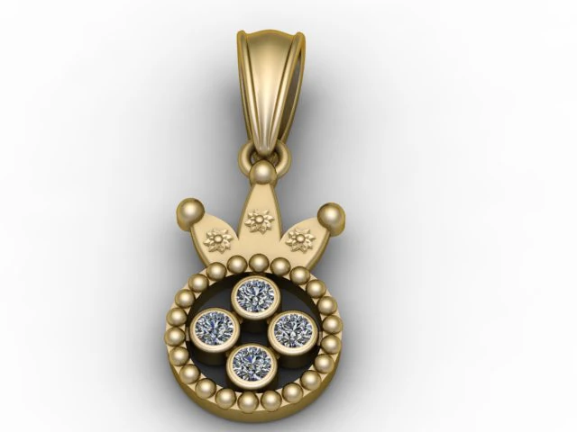Crown-Shaped Pendant 3D Printable Model 3D Print Model .c4d .max .obj .3ds .fbx .stl .blend