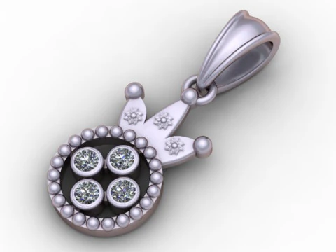 Crown-Shaped Pendant 3D Printable Model 3D Print Model