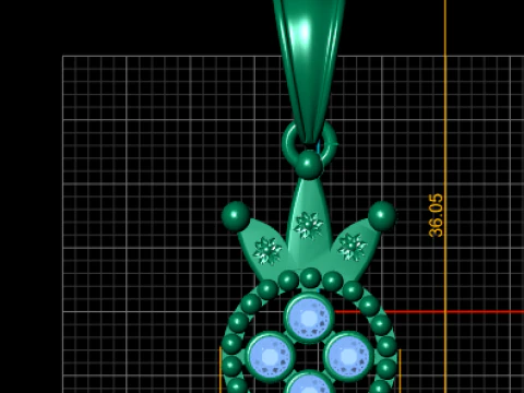 Crown-Shaped Pendant 3D Printable Model 3D Print Model
