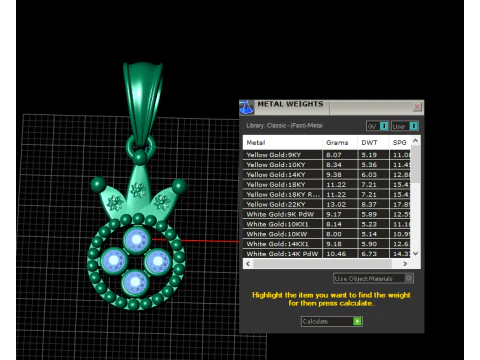 Crown-Shaped Pendant 3D Printable Model 3D Print Model