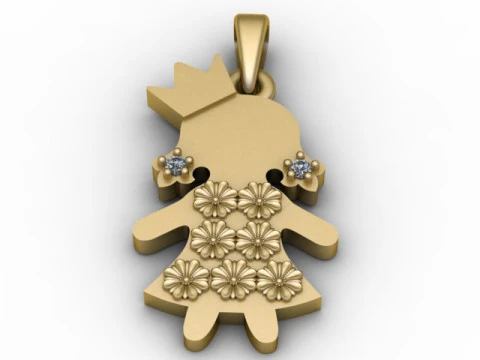 Goldmädchen-Anhänger 3D-druckbares Modell 3D Druckmodell