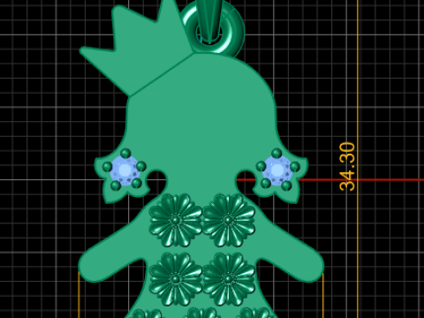 Gold Girl Pendant 3D Printable Model 3D Print Model