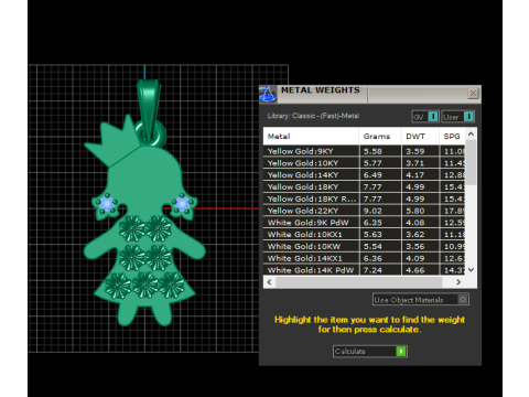Gold Girl Pendant 3D Printable Model 3D Print Model
