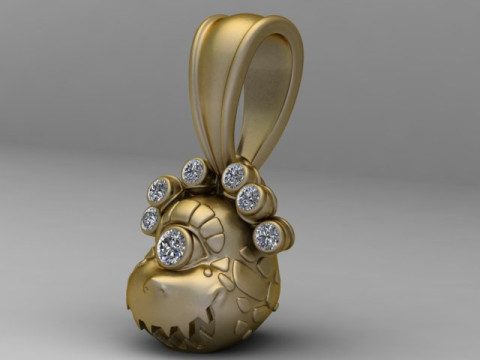 귀여운 외계인 펜던트 3D 인쇄 가능한 모델 3D 프린트 모델