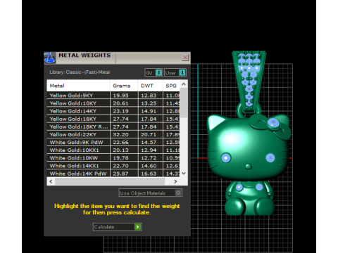Colgante de Hello Kitty con halo de diamantes modelo imprimible en 3D Modelo de impresión 3D