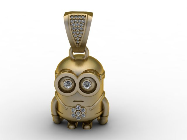 Modèle imprimable en 3D du pendentif Golden Minion Modèles 3D en vedette .c4d .max .obj .3ds .fbx .stl .blend 