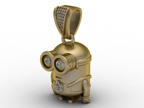 Modèle imprimable en 3D du pendentif Golden Minion Modèles 3D en vedette
