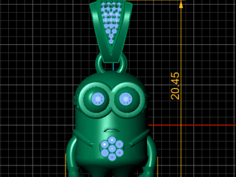 Modèle imprimable en 3D du pendentif Golden Minion Modèles 3D en vedette