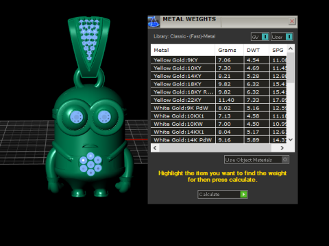 Modèle imprimable en 3D du pendentif Golden Minion Modèles 3D en vedette