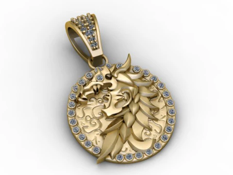 Golden Dragon Pendant 3D Printable Model 3D Print Model