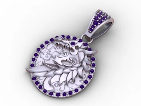 Golden Dragon Pendant 3D Printable Model 3D Print Model