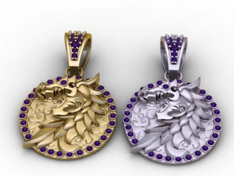 Golden Dragon Pendant 3D Printable Model 3D Print Model
