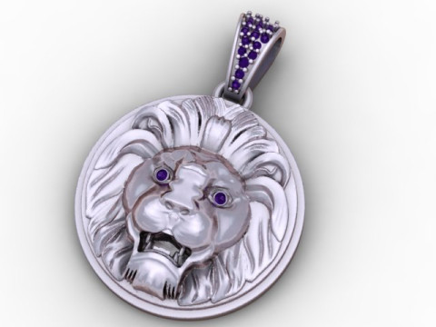 Wisiorek z twarzą złotego lwa Model do druku 3D Model do druku 3D