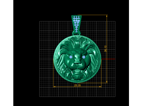 Wisiorek z twarzą złotego lwa Model do druku 3D Model do druku 3D