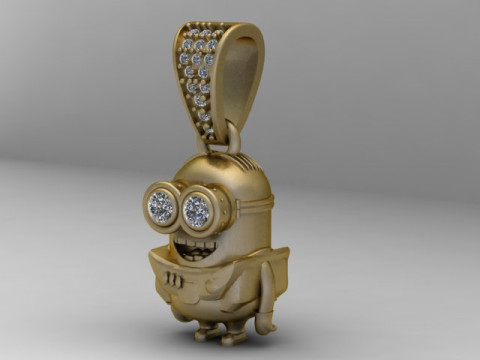 Gouden schattige Minion hanger 3D printbaar model 3D printmodel