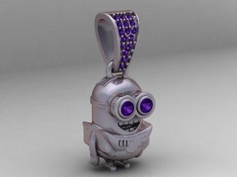 Gouden schattige Minion hanger 3D printbaar model 3D printmodel