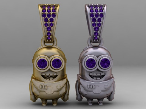 Gouden schattige Minion hanger 3D printbaar model 3D printmodel