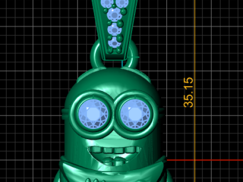 Gouden schattige Minion hanger 3D printbaar model 3D printmodel