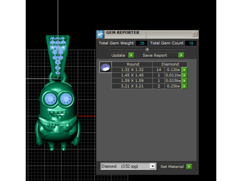 Gouden schattige Minion hanger 3D printbaar model 3D printmodel