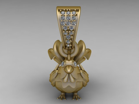 Gouden Haan hanger 3D printbaar model 3D printmodel