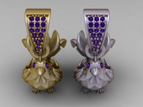 Model Cetak 3D Liontin Ayam Emas Model Cetak 3D