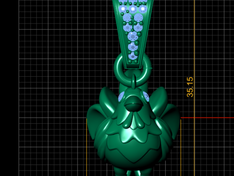 Model Cetak 3D Liontin Ayam Emas Model Cetak 3D