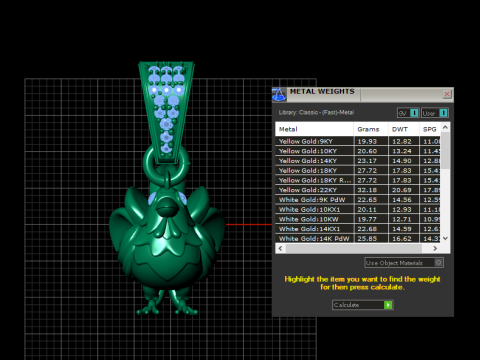 Model Cetak 3D Liontin Ayam Emas Model Cetak 3D